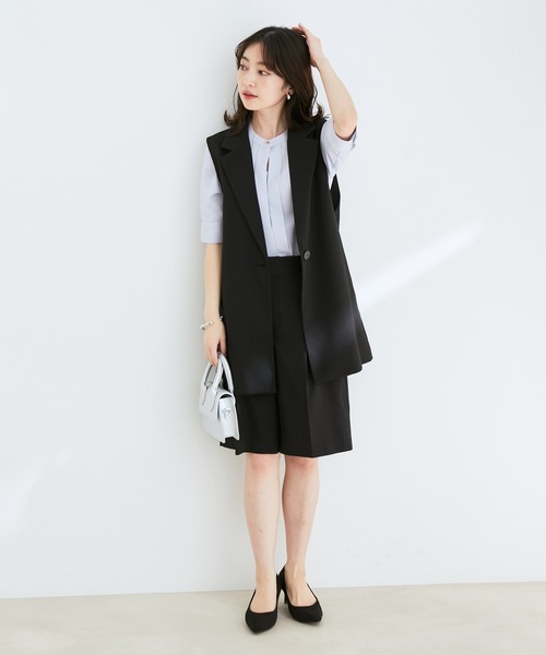 【EASYCARE】【新色追加】2WAYフロントタックブラウス
