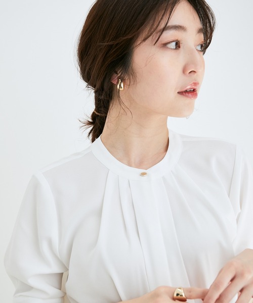 【EASYCARE】【新色追加】2WAYフロントタックブラウス