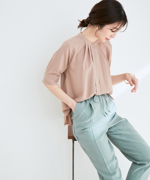 【EASYCARE】【新色追加】2WAYフロントタックブラウス