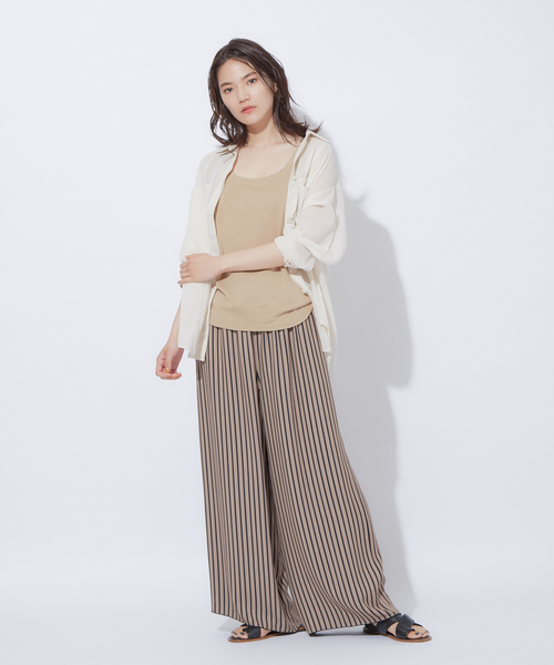 qualite(カリテ)の「リバーシブルストライプパンツ(その他パンツ・レディース・ベージュ/ブラック・36/38)」の3枚目の写真