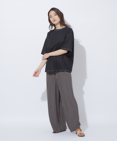 qualite(カリテ)の「リバーシブルストライプパンツ(その他パンツ・レディース・ベージュ/ブラック・36/38)」の11枚目の写真
