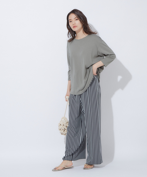 qualite(カリテ)の「リバーシブルストライプパンツ(その他パンツ・レディース・ベージュ/ブラック・36/38)」の6枚目の写真