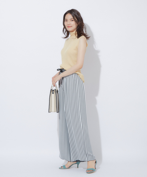 qualite(カリテ)の「リバーシブルストライプパンツ(その他パンツ・レディース・ベージュ/ブラック・36/38)」の9枚目の写真