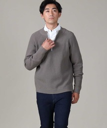 PLUS ONE | 【PLUS ONE】畔編みハーフジップニット(ニット/セーター)