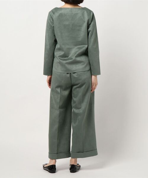 KOBE LETTUCE（コウベレタス）の「フェイクスエードセットアップ（セットアップ・レディース・ライトグレー/モスグリーン・FREE）」の4枚目の写真