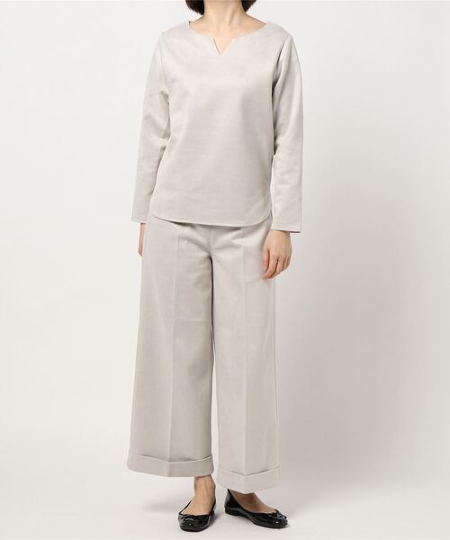 KOBE LETTUCE（コウベレタス）の「フェイクスエードセットアップ（セットアップ・レディース・ライトグレー/モスグリーン・FREE）」の5枚目の写真