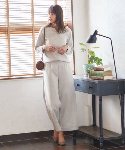 KOBE LETTUCE（コウベレタス）の「フェイクスエードセットアップ（セットアップ・レディース・ライトグレー/モスグリーン・FREE）」の11枚目の写真