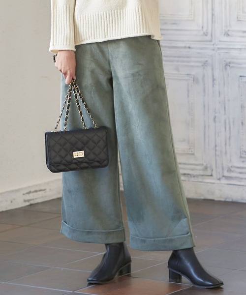 KOBE LETTUCE（コウベレタス）の「フェイクスエードセットアップ（セットアップ・レディース・ライトグレー/モスグリーン・FREE）」の14枚目の写真