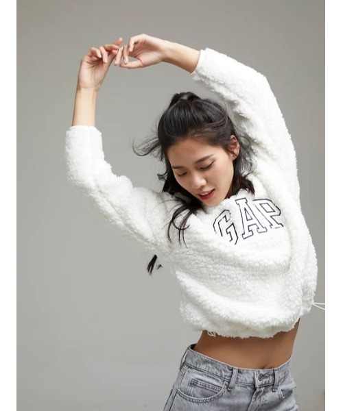 GAP ロゴボアスエット　ピンク　レディース　ギャップ　スエット GAP ロゴボアスエット ピンク レディース ギャップ スエット