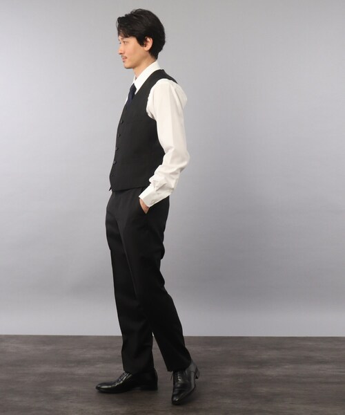 TAKEO KIKUCHI(タケオキクチ)の「【Sサイズ~】サージ ベスト(スーツベスト・メンズ・ブラック/ダークネイビー・01/02/03/04/05)」の12枚目の写真