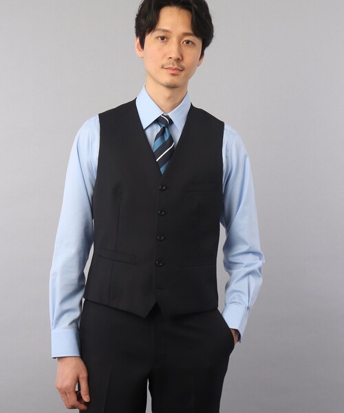 TAKEO KIKUCHI(タケオキクチ)の「【Sサイズ~】サージ ベスト(スーツベスト・メンズ・ブラック/ダークネイビー・01/02/03/04/05)」の15枚目の写真