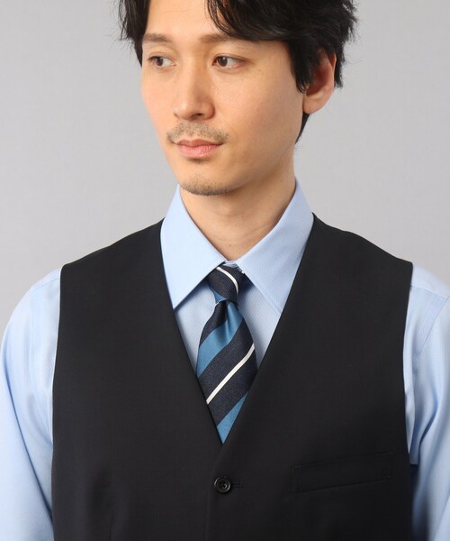 TAKEO KIKUCHI(タケオキクチ)の「【Sサイズ~】サージ ベスト(スーツベスト・メンズ・ブラック/ダークネイビー・01/02/03/04/05)」の18枚目の写真
