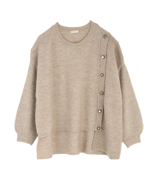 axes femme(アクシーズファム)の「洗えるふわふわニットPO(ニット/セーター・レディース・ベージュ/グレー/ピンク・MEDIUM)」の1枚目の写真