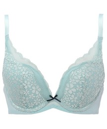 AMOSTYLE BY Triumph（アモスタイルバイトリンプ）の「デイジーレース 夢みるブラDeep V ブラ＆ショーツセット【E,Fカップ】AMST1150 WHU2 + Hikini（ブラ&ショーツ）」