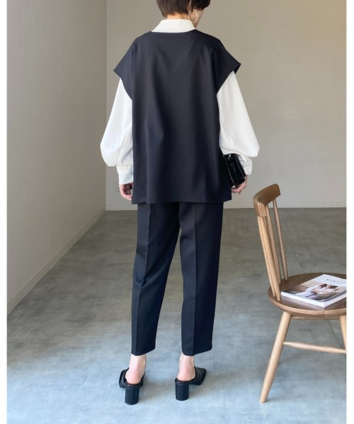 She's Closet(シーズクローゼット)の「バンドカラーボリューム袖長袖シャツ(シャツ/ブラウス・レディース・ホワイト/ブラック/ベージュ/ブルー・FREE)」の15枚目の写真