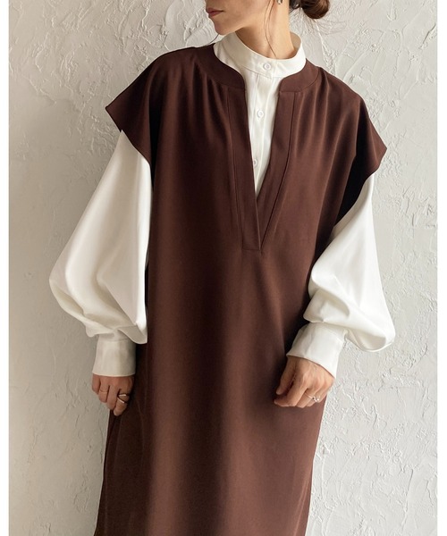 She's Closet(シーズクローゼット)の「バンドカラーボリューム袖長袖シャツ(シャツ/ブラウス・レディース・ホワイト/ブラック/ベージュ/ブルー・FREE)」の21枚目の写真