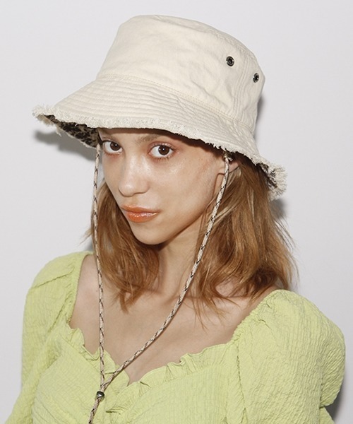 Casselini（キャセリーニ）の「テキスタイルバケットハット（ハット・レディース・ブラック/アイボリー/ミント・FREE）」の9枚目の写真