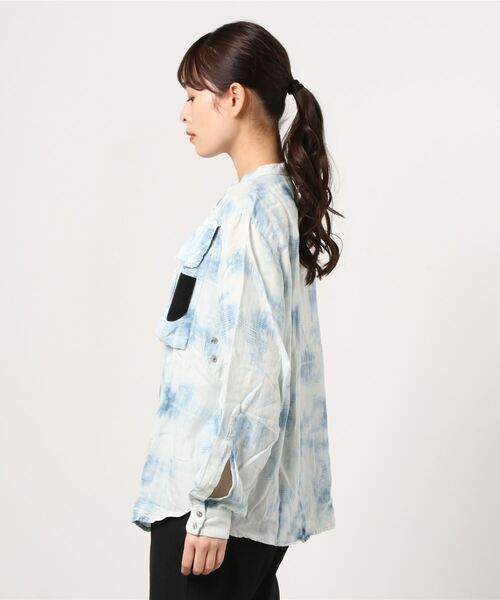 DIESEL（ディーゼル）の「レディース シャツ ブリーチ チェック パッチ ジップ（シャツ/ブラウス・レディース・インディゴブルー・SMALL/X-SMALL/XX-SMALL/MEDIUM）」の2枚目の写真