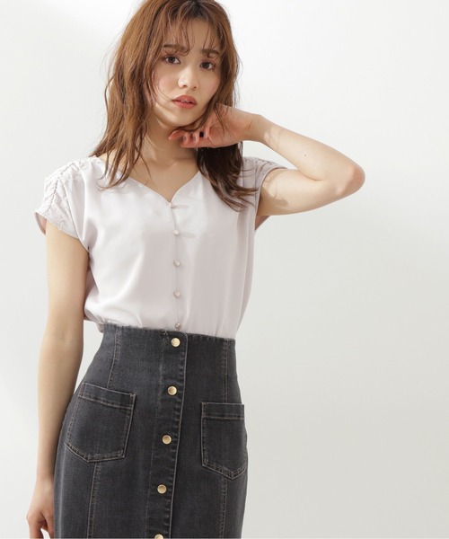 PROPORTION BODY DRESSING（プロポーションボディドレッシング）の「レースショルダーブラウス / 1211110508（シャツ/ブラウス・レディース・ホワイト/ピンク/ブルー・FREE）」の3枚目の写真