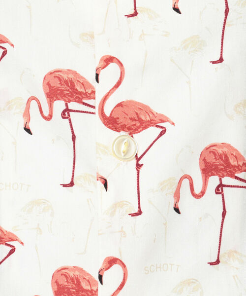 schott（ショット）の「Schott(ショット) HAWAIIAN SHIRT FLAMING/ハワイアンシャツ フラミンゴ アロハ（シャツ/ブラウス・メンズ・ホワイト/ブラック・MEDIUM/LARGE/SMALL/X-LARGE）」の9枚目の写真