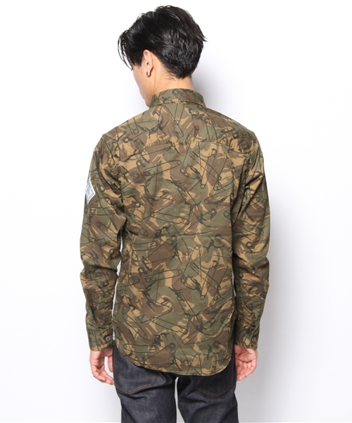 HYSTERIC GLAMOUR（ヒステリックグラマー）の「US STENCIL pt 長袖ミリタリーSH（シャツ/ブラウス・メンズ・グリーン系カモフラージュ/チャコールグレー/カーキ・LARGE/MEDIUM/SMALL）」の9枚目の写真