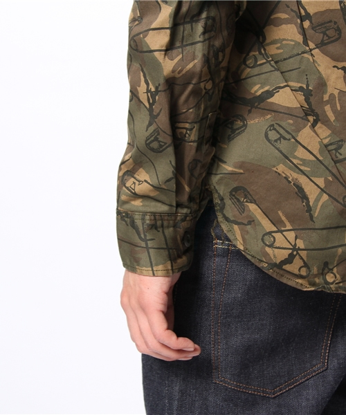 HYSTERIC GLAMOUR（ヒステリックグラマー）の「US STENCIL pt 長袖ミリタリーSH（シャツ/ブラウス・メンズ・グリーン系カモフラージュ/チャコールグレー/カーキ・LARGE/MEDIUM/SMALL）」の11枚目の写真