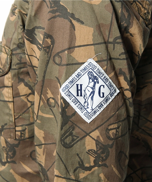 HYSTERIC GLAMOUR（ヒステリックグラマー）の「US STENCIL pt 長袖ミリタリーSH（シャツ/ブラウス・メンズ・グリーン系カモフラージュ/チャコールグレー/カーキ・LARGE/MEDIUM/SMALL）」の12枚目の写真