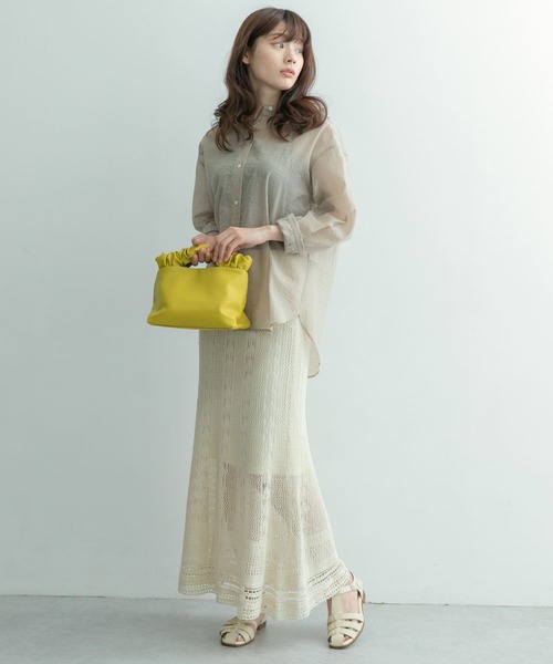 RODE SKO（ロデスコ）の「FLORA フリルハンドルショルダーバッグ（ショルダーバッグ・レディース・グレー/マスタード・ONE）」の7枚目の写真