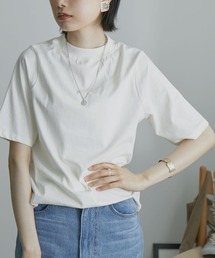モックネック半袖Tシャツ