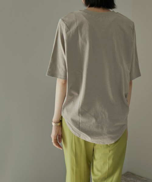 etoll.（エトル）の「モックネック半袖Tシャツ（Tシャツ/カットソー・レディース・オフホワイト/モカ/ブラック/グレイッシュベージュ・3L/L/4L/LL/M）」の16枚目の写真