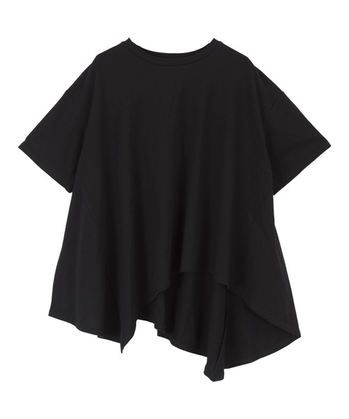 titivate(ティティベイト)の「ランダムヘムフレアTシャツ(Tシャツ/カットソー・レディース・オフホワイト/パープル/モカ/ブラック・S/M)」の6枚目の写真