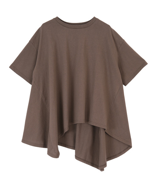 titivate(ティティベイト)の「ランダムヘムフレアTシャツ(Tシャツ/カットソー・レディース・オフホワイト/パープル/モカ/ブラック・S/M)」の7枚目の写真