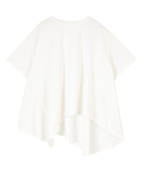 titivate(ティティベイト)の「ランダムヘムフレアTシャツ(Tシャツ/カットソー・レディース・オフホワイト/パープル/モカ/ブラック・S/M)」の5枚目の写真