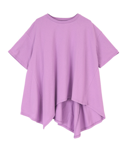 titivate(ティティベイト)の「ランダムヘムフレアTシャツ(Tシャツ/カットソー・レディース・オフホワイト/パープル/モカ/ブラック・S/M)」の8枚目の写真