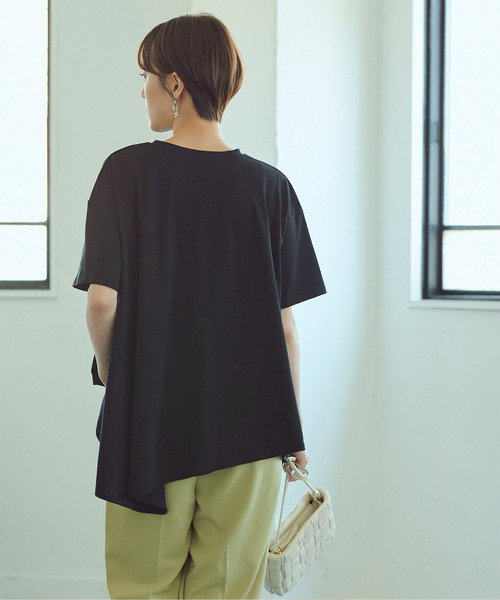titivate(ティティベイト)の「ランダムヘムフレアTシャツ(Tシャツ/カットソー・レディース・オフホワイト/パープル/モカ/ブラック・S/M)」の10枚目の写真