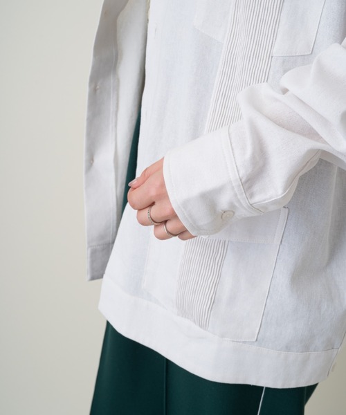 Kastane（カスタネ）の「【WHIMSIC】グアヤベーラ/キューバシャツ（シャツ/ブラウス・レディース・ホワイト/オレンジ・FREE）」の20枚目の写真