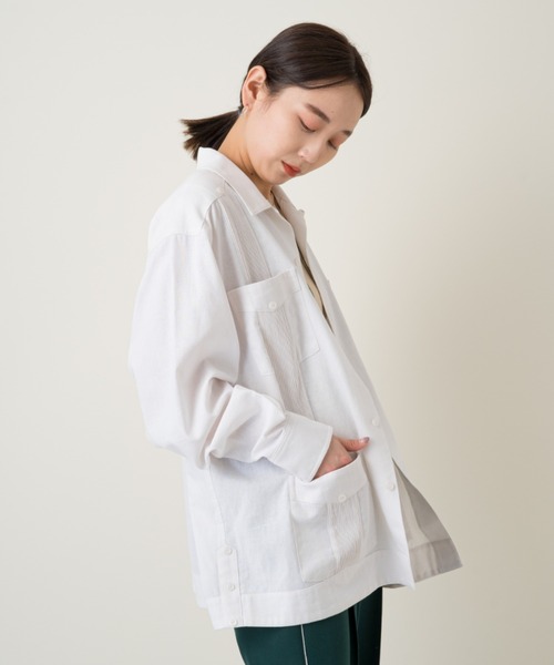 Kastane（カスタネ）の「【WHIMSIC】グアヤベーラ/キューバシャツ（シャツ/ブラウス・レディース・ホワイト/オレンジ・FREE）」の14枚目の写真