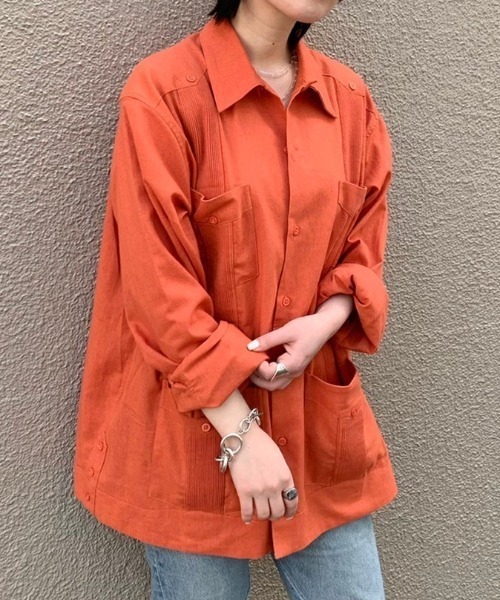 Kastane（カスタネ）の「【WHIMSIC】グアヤベーラ/キューバシャツ（シャツ/ブラウス・レディース・ホワイト/オレンジ・FREE）」の11枚目の写真