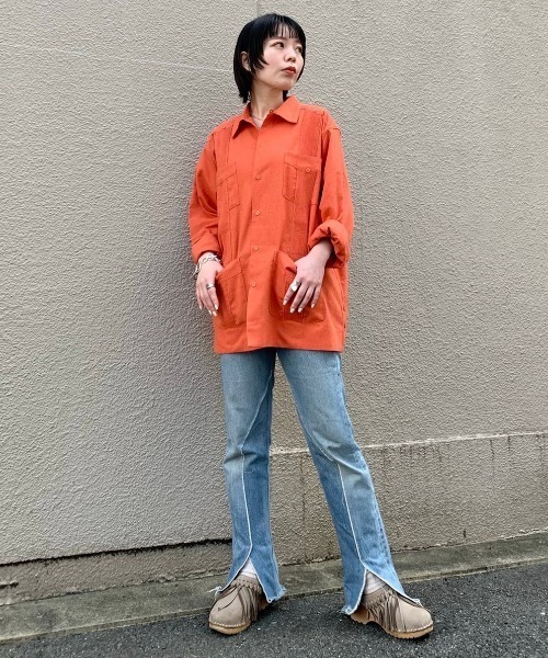 Kastane（カスタネ）の「【WHIMSIC】グアヤベーラ/キューバシャツ（シャツ/ブラウス・レディース・ホワイト/オレンジ・FREE）」の8枚目の写真