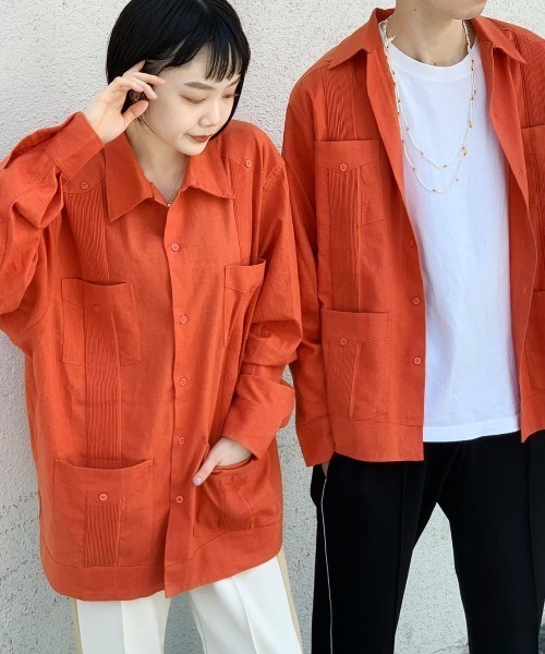 Kastane（カスタネ）の「【WHIMSIC】グアヤベーラ/キューバシャツ（シャツ/ブラウス・レディース・ホワイト/オレンジ・FREE）」の6枚目の写真