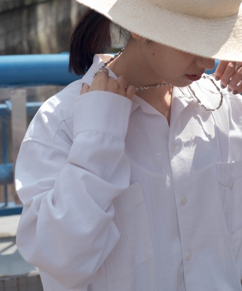 Kastane（カスタネ）の「【WHIMSIC】グアヤベーラ/キューバシャツ（シャツ/ブラウス・レディース・ホワイト/オレンジ・FREE）」の5枚目の写真