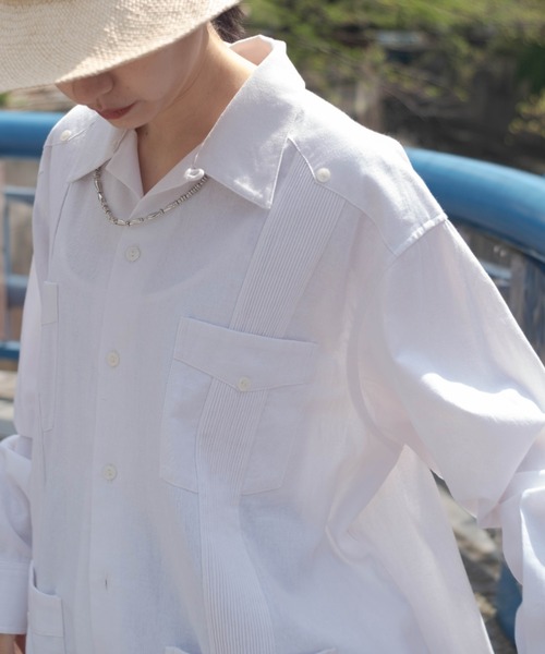 Kastane（カスタネ）の「【WHIMSIC】グアヤベーラ/キューバシャツ（シャツ/ブラウス・レディース・ホワイト/オレンジ・FREE）」の15枚目の写真