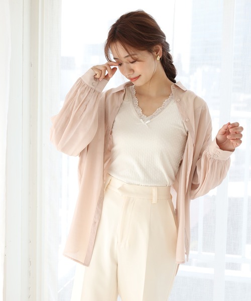 セール】バックフレアシアーシャツ（シャツ/ブラウス）｜one after