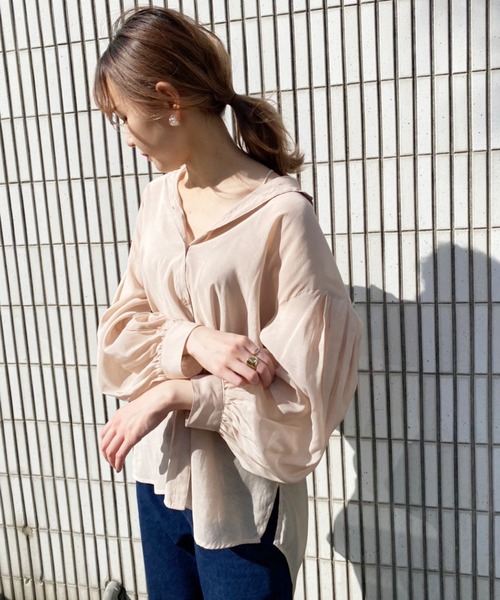 セール】バックフレアシアーシャツ（シャツ/ブラウス）｜one after