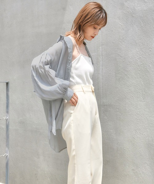 セール】バックフレアシアーシャツ（シャツ/ブラウス）｜one after