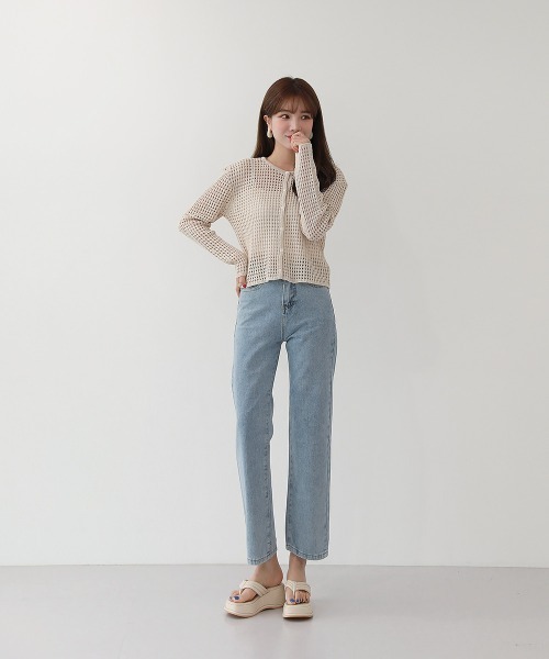 by muni:r(バイ ムニール)の「ストレートフィットスタンダードデニムパンツ(デニムパンツ・レディース・ライトブルー・SMALL/MEDIUM/LARGE)」の9枚目の写真