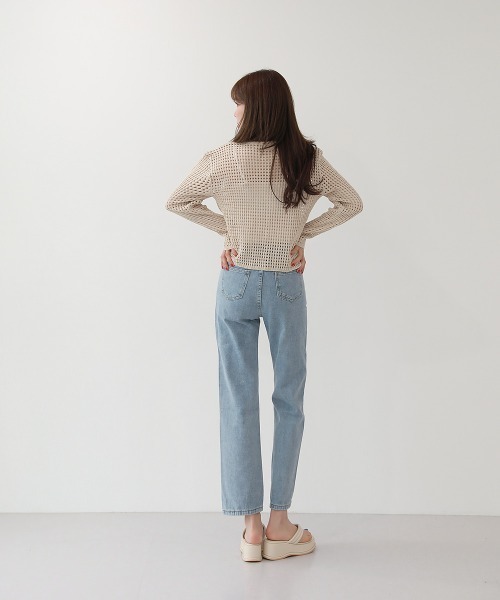 by muni:r(バイ ムニール)の「ストレートフィットスタンダードデニムパンツ(デニムパンツ・レディース・ライトブルー・SMALL/MEDIUM/LARGE)」の10枚目の写真