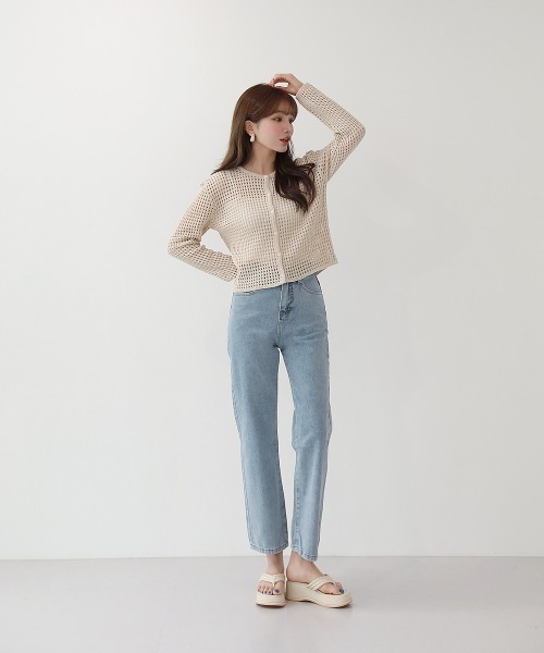 by muni:r(バイ ムニール)の「ストレートフィットスタンダードデニムパンツ(デニムパンツ・レディース・ライトブルー・SMALL/MEDIUM/LARGE)」の12枚目の写真