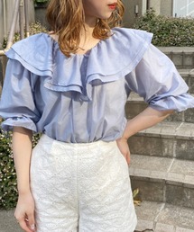 one after another NICE CLAUP | ラッフルフリル半袖ブラウス(シャツ/ブラウス)