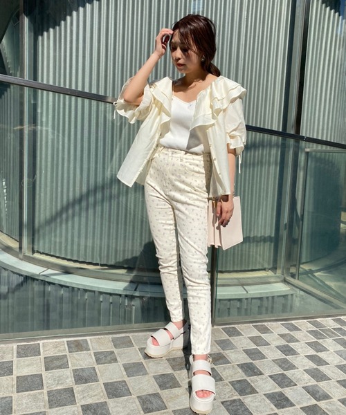 セール】ラッフルフリル半袖ブラウス（シャツ/ブラウス）｜one after